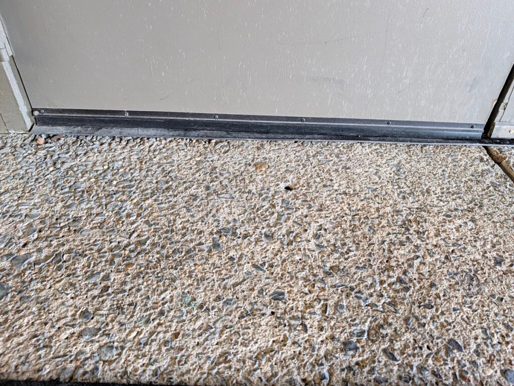 heavy duty commercial rubber door sweep sealing exterior threshold